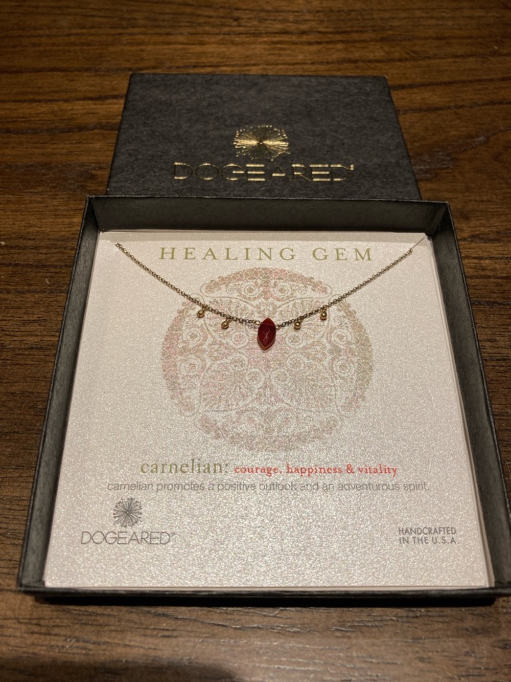 New Dogeared Necklace with Red Carnelian Charm